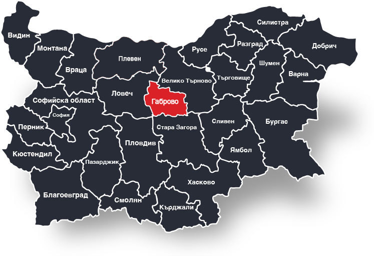 Карта на покритие за монтаж на безшевни улуци в Габрово, Севлиево, Трявна и Дряново от Луксо Трейд.
